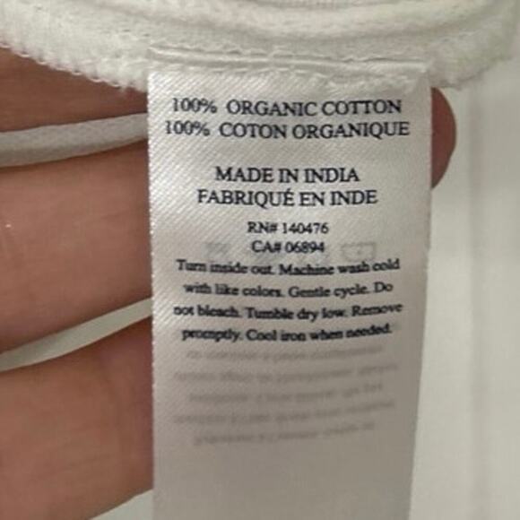 Faherty Lucia White Organic Cotton Embroidered Short Sleeve V Neck Top New XS - Picture 11 of 12